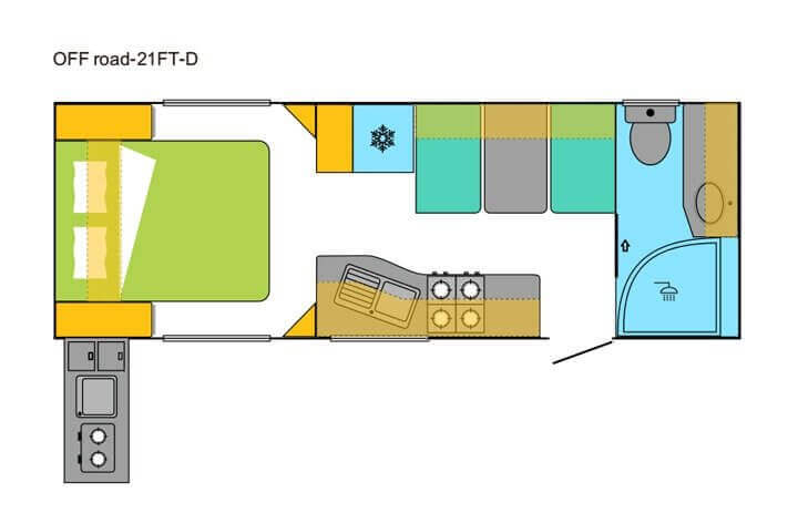 21ft Caravan Floorplan D